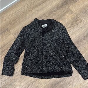 Elegant Black Kathy Roberts Sparkle Patterned Women's Jacket